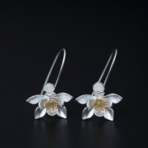 Authentic 925 Sterling Silver Lotus Flower Stud Earring For Women Mother Gift New Ethnic Sterling Silver 925 Jewelry Wedding Gifts