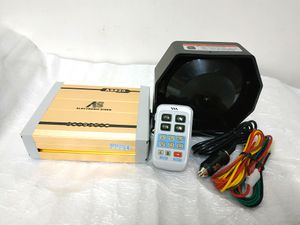 Amerika Desig High Power AS820 200W 18Sounds Wireless Control Police Siren Car Larm Förstärkare med MP3-uppspelning, mikrofon + 200W högtalare