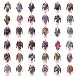 Women Fashion Plaid Scarves Grid Tassel Wrap Oversized Check Shawl Tartan Cashmere Scarf Winter Neckerchief Lattice Blankets Favor RRA2699