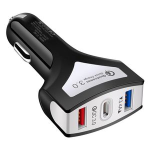 QC3.0 + 3.4A + PD 3 USB 35W Fast Car carregador móvel adaptador de telefone para telefones celulares Samsung Xiaomi redmi móveis