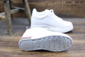 Venda Quente-2019 Leather Awol Atlanta Branco Couro Completo Mulheres Sneakers Altura Aumentando Sapatos 36-40