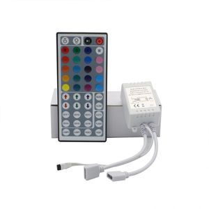 44keys dupla conector RGB IR Remote LED Controlador Para DC12V 5050 2835 3528 RGB LED Strip luz Tape Output fita Lamp 6A
