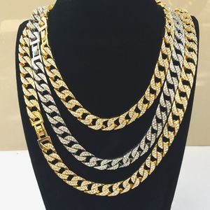 Męskie Gold Miami Cuban Link Łańcuchy Moda Hip Hop Landed Out Chain Hiphop Naszyjnik Biżuteria