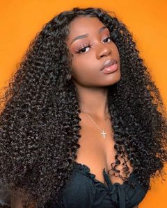 Mongolian Kinky Curly Wigs para Mulheres Fecho de Laço Humano 360 Front Hair 13x4 Peruca frontal