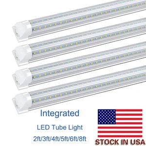 LED Tube 8FT V Shaped 4 Feet 5FT 6Feet 8Feet LED T8 Integrated Tube Cooler Door Double Sides SMD2835 LED Shop Lights