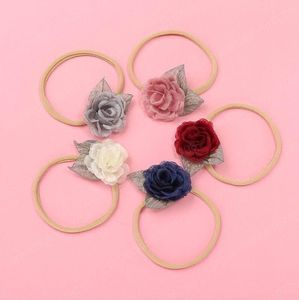 baby Rose Flower Thin Headbands Stretchy Traceless Kids Boutique Hair Accessories Fashion Newborn Infant Toddler Princess Headbands