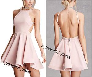 Sexy Halter Backless Krótkie Sukienki Homecoming Burgundia Graduation Prom Dress Cocktail Suknie Mini Party Suknia Zużycie klubu