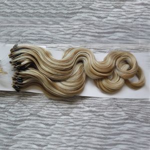 Estensioni brasiliane dei capelli umani del micro ciclo dei capelli dell'onda del corpo 1g / Stand 100s Remy Micro Bead Loop capelli umani