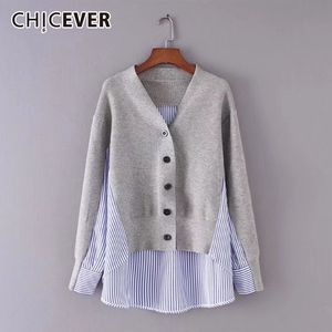 CHICEVER Autumn Female Sweater For Women Top Long Sleeve Hem Asymmetrical Loose Big Size Cardigans Sweaters Jumper Clothes New Y190830