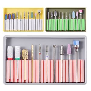 10PCS Nail Drill Bits Set Ceramic Diamond Milling Cutters Gel Remover Grind Tools