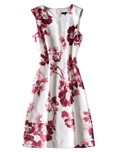 Цветочный цветочный принт Женское платье-футляр с круглым вырезом Бальные платья 07K1915
