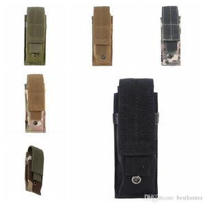 Tactical Molle Pouch Tactical Single Pistol Magazine Pouch Coltello Torcia Fodero Airsoft Caccia Munizioni Camo Borse Marsupi tattici.