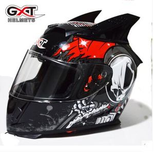 Capacete de motocicleta GXT masculino e feminino com cobertura completa capacete completo de inverno quente anti-neblina personalidade legal lente dupla quatro seaso293Z