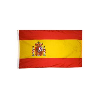 3x5ft Spanien Flag National Hängande Anpassad National Digital Tryckt Polyester, Outoot Inomhus, Gratis frakt, Drop Shipping