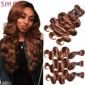 Wholesale auburn hair extensions for sale - Group buy Peruvian Body Wave Straight Virgin Hair Bundles Light Auburn Brown Peruvian Human Hair Wefts Hair Extensions Deal with Mixed Lengths