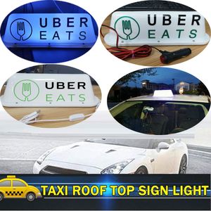Автомобили Двери оптовых-DC V UBEREATS наклейки светодиодные автомобилей Cab Top Вход для Таксист Roof Light NEW