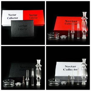 Free DHL Nector Collectors Kits With 10mm 14mm Joint Titanium Nail Mini Oil Rig Nector Collector Small Glass Bong Pipes Dab Rigs Straw
