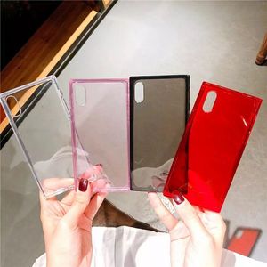 Praça TPU transparente capa para iPhone 11 Pro Max luxo macio Capa para iPhone XS XR XS 7 8 Plus grátis