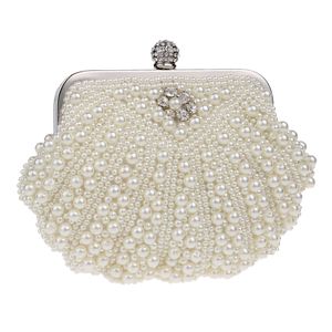 Designer-Fashion Women's Pearl Evening Handbag Party Clutch Purse Shoulder Bag Ladies Evening Bags Ladies Bolsos