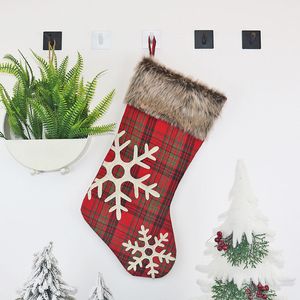 Christmas Stockings Decor do kratki Paski Paski Choinki Ornament Party Dekoracje Snowflake Cukierki Skarpetki Torby Xmas Prezenty WX9-1552