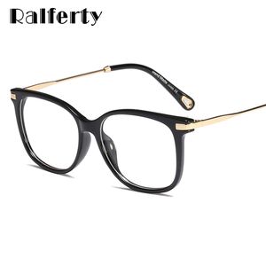 Prescription Eyeglasses toptan satış-Ralferty Zarif Bayanlar Gözlük Çerçevesi Boy Kare Gözlükler Çerçeveleri Optik Miyopi Reçete Lens Için Özelleştirilmiş F95156