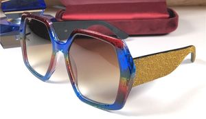 Оптовая продажа-дизайнерские солнцезащитные очки 0118 квадратная рамка шить цветные очки простой и щедрый стиль высокое качество UV400 защитные очки