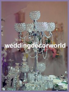 Mesa de Casamento Do Casamento de Cristal Lustre Centrais de mesa de castiçal de cristal suporte de vela peças centrais para mesa weddng de304