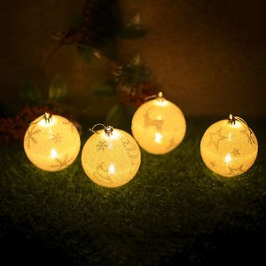 Christmas LED Light Balls Snowflake Elk Star Printing Ornaments Christmas Tree Decoration Chrismas Party Bedroom Outdoor Decor