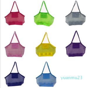 Designer-Große Kapazität Sand Weg Strand Mesh Tasche Tasche Kinder Kinder Spielzeug Shell Towl Net Organizer Tote KKA5549