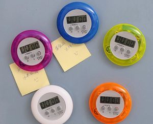 Cooking Timer Digital Alarm Kitchen Timers Gadgets Mini Cute Round LCD Display Count Down Tools Battery Installed With Clip SN215