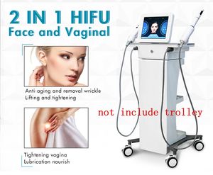 Ultrasuoni focalizzati ad alta intensità 2in1 HIFU Macchina Attrezzature per la bellezza Rimozione delle rughe Sollevamento della pelle Ringiovanimento del rafforzamento vaginale