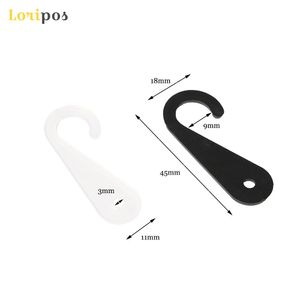 200 pcs Plástico J-shaped Header Hook, Roupa Interior Meias Ganchos Cabide Meias Luvas Cap Swatch Meias Brinquedo Amostra Exibição Pendurado Claro