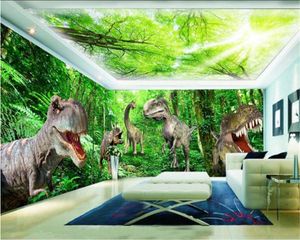 3D-Tapetenwände Jurassic Dinosaur Primitive Forest Theme Space Background Wall Mural Wallpaper