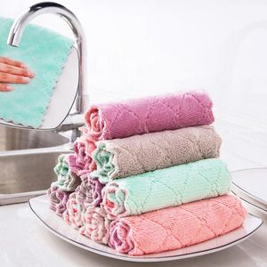 Reusable Microfiber Cleaning Cloth Super Absorbent Dish Towel Home Kitchen Oil and Dust Clean Wipe Rag Kitchen Supplies GD493