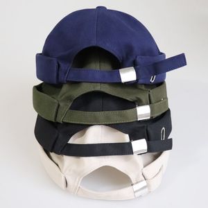 Brimless Hat for Men Kobiety Dopasowane bawełniane czapce czarne bzdur bez brzegi capa marynarz marynarz w obserwatorze czapka