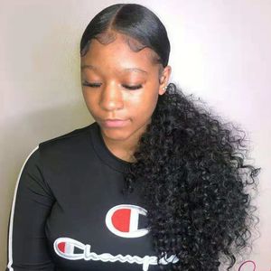 120g Extensões de rabo de cavalo encaracolado perverso do cabelo humano para mulheres negras Crespo encaracolado com cordão rabo de cavalo apliques de cabelo Onda de rabo de cavalo perverso natural