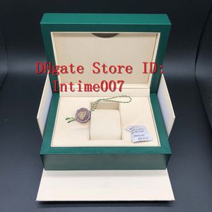 Custodia regalo di qualità con scatola per orologi verde scuro per orologi Rolex, libretto, etichette e documenti in scatole di orologi svizzeri inglesi279m