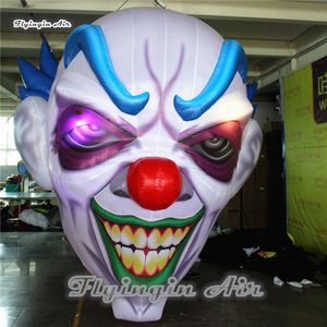 Halloween Decorative Inflatable Devil Head Replica 2m/3m Hanging Lighting Air Blown Demon Ghoul Clown Skull For Concert And Nightclub Decoration