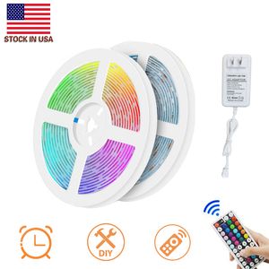 Хорошее качество светодиодные полосы света RGB 5M 10M 5050 SMD 300LED Водонепроницаемый IP65 + RF 44Key контроллер + 12V 5A Источник питания с коробкой рождественские подарки