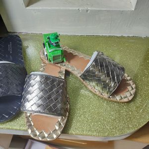 Europa Prestiżowy ślizganie Lato Moda Szerokie płaskie śliskie sandały Slipper Skórzany Plotanie Styl Kobiety Sandały Designer Buty Klapkowodowe Slipper