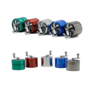 Grinder 4 Schicht Zinklegierung Griff Grinder 55mm Durchmesser Kräuterbrecher 5 Farben Kräutermühlen Raucherzubehör für Tabakwerkzeug