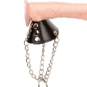 Male Chastity Sex Toys Leather Parachute Ball Scrotum Stretcher Rings Ball Stretcher Weight Extra Balls BDSM CBT Cock Stretchers