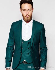 Classic Style One Button Groom Tuxedos Shawl Lapel Groomsmen Best Man Blazer Mens Wedding Suits (Jacket+Pants+Vest+Tie) H:633