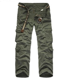 Mens Autumn Pants Midweight Cargo Pants Casual Fleece Pockets Fur Trouser Plus Size 38 40 Fashion Loose Baggy Joger Worker Male