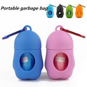 novo cão sacos de plástico portátil Caso Garbage Pet Dispenser incluídos Pick Up Resíduos Poop sacos de resíduos cão sacos descartáveis ​​T2I5336