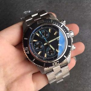 dos homens de luxo de topo Assista A1334102 Super Marine VK Quartz Movimento 44MM Sapphire Dial 316 relógio do aço inoxidável Strap Chrono Flyback relógio Mens