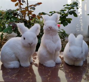 3 pcs simulation rabbit animal doll children plush toy rabbit animal bunny model gift teaching props deco DY80038