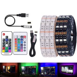 5050 RGB LED Strip Wodoodporna DC 5 V USB LED Light Taśma Elastyczna Taśma 1M 2M 3M 4M 5m Dodaj pilota na tle telewizora