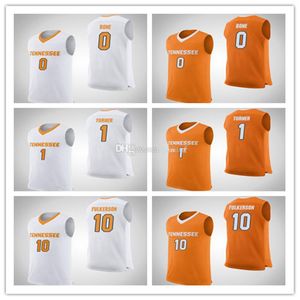 Tennessee Wolontariusze College # 0 Bone Koszykówka Jersey # 1 Lamonte Turner # 10 John Fulkowson Męskie Zszyte Niestandardowe Numer Koszulki Nazwa