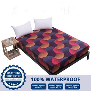 Vattentät madrassskyddskåpa för tvilling full drottning kung säng monterad plåtmedel andningsbar hypoallergenisk skydd pad cover